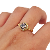 LIGHT AMETHYST HALO RING