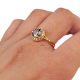 LIGHT AMETHYST HALO RING