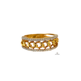 CUBAN DESIGN STONE RING