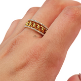 CUBAN DESIGN STONE RING