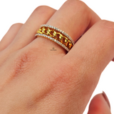 CUBAN DESIGN STONE RING