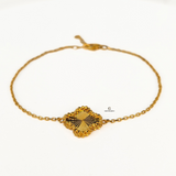 SINGLE FLOWER BRACELET - BEADED EDGE