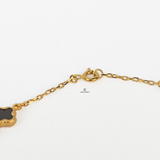 DAINTY 7 FLOWER BLACK BRACELET