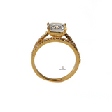 EMERALD CUT HALO RING SET