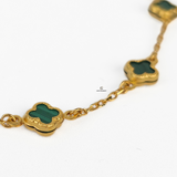 DAINTY 7 FLOWER GREEN BRACELET
