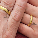 HIS AND HERS BANDS - SANDBLAST FINISH WITH DIAMOND CUT EDGE | MADE TO ORDER | DISPATCHED WITHIN 1 WEEK