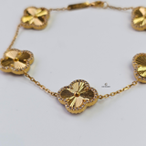 DIAMANTE PAVÉ 5 FLOWER BRACELET - LARGE