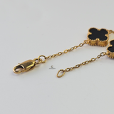 BLACK 5 FLOWER BRACELET