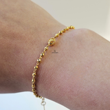 DIAMOND CUT PATTERNED BALL BRACELET
