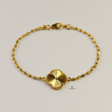 GOLD SINGLE FLOWER BRACELET - MEDIUM