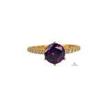 AMETHYST SINGLE STONE RING