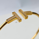 T WIRE DIAMANTE CUFF BANGLE