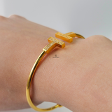 T WIRE DIAMANTE CUFF BANGLE