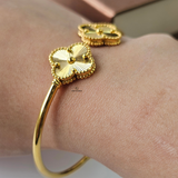 GOLD FLOWER CUFF BANGLE