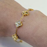 GOLD 5 FLOWER BRACELET - SMALL