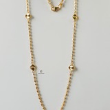 GOLD SMALL 5 FLOWER BEADED NECKLACE