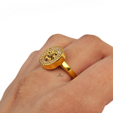 PETAL DESIGN DISC RING