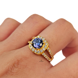 BLUE SAPPHIRE CUSHION-CUT RING