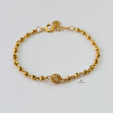 DIAMOND CUT PATTERNED BALL BRACELET
