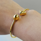 ELEGANT TRIANGLE AND BALL CUFF BANGLE