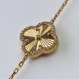 DIAMANTE PAVÉ 5 FLOWER BRACELET - LARGE
