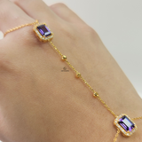 AMETHYST HALO HAND CHAIN