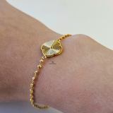 GOLD SINGLE FLOWER BRACELET - MEDIUM