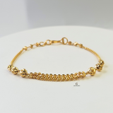 BEADED BRACELET WITH 3 CENTRE CHAINS