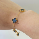 BLACK 5 FLOWER BRACELET