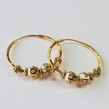 BEADED GOLD HOOPS