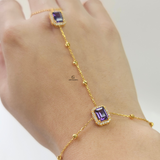 AMETHYST HALO HAND CHAIN