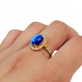 BLUE AND WHITE STONE RING
