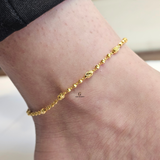 DIAMOND CUT BEADED STATION ANKLET