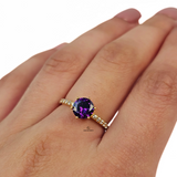 AMETHYST SINGLE STONE RING