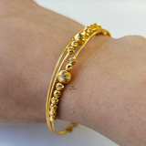 DIAMOND CUT BEAD LINK BANGLE
