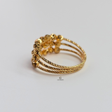 CHUNKY TRIPLE ROW BEADED RING