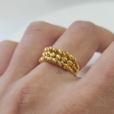 TRIPLE ROW BEADED RING
