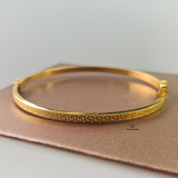 THIN LV GREEK KEY HINGED BANGLE