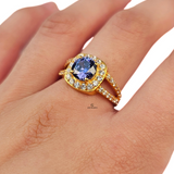 BLUE SAPPHIRE CUSHION-CUT RING