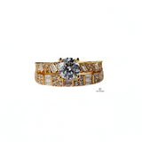 SINGLE STONE DIAMANTE RING SET
