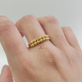DOUBLE ROW BEADED RING