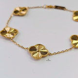 GOLD 5 FLOWER BRACELET - LARGE