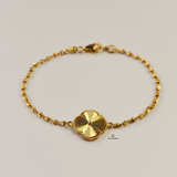 GOLD SINGLE FLOWER BRACELET - MEDIUM