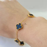 BLACK 5 FLOWER BRACELET
