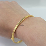 THIN LV GREEK KEY HINGED BANGLE