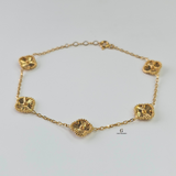 GOLD 5 FLOWER BRACELET - SMALL
