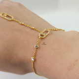 OVAL STONE HAND CHAIN