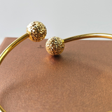 HAMMERED DOUBLE BALL CUFF BANGLE