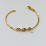 DIAMOND CUT PATTERNED BALL BRACELET