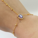 AMETHYST HALO HAND CHAIN